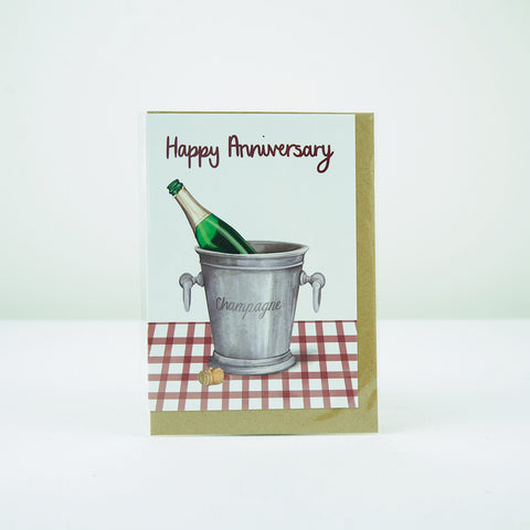 Katie Tinkler Happy Anniversary Champagne Bucket Card