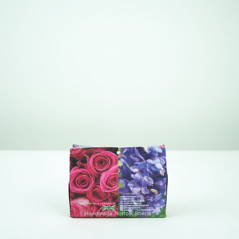 Handmade Norfolk Soaps - Double Pack - Rose Petals and Geranium & Lavender