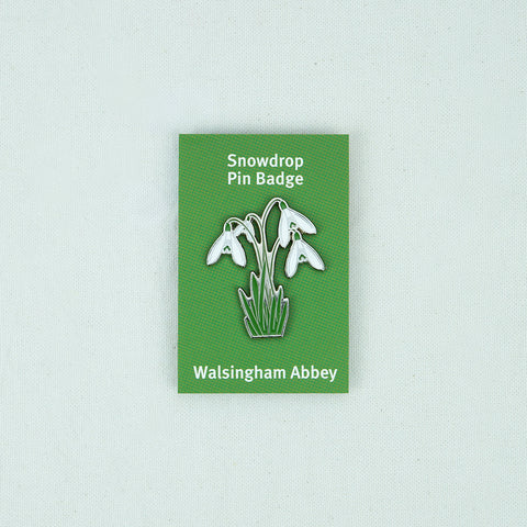 Walsingham Abbey Snowdrop Pin Badge