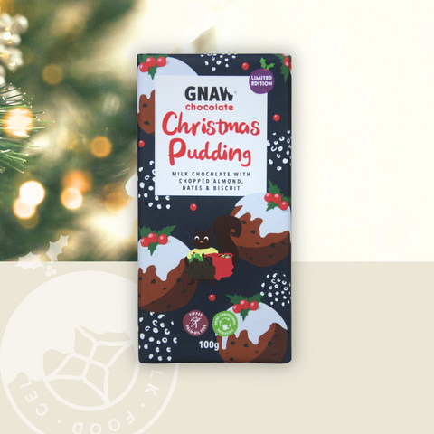 Gnaw Christmas Pudding Chocolate Bar