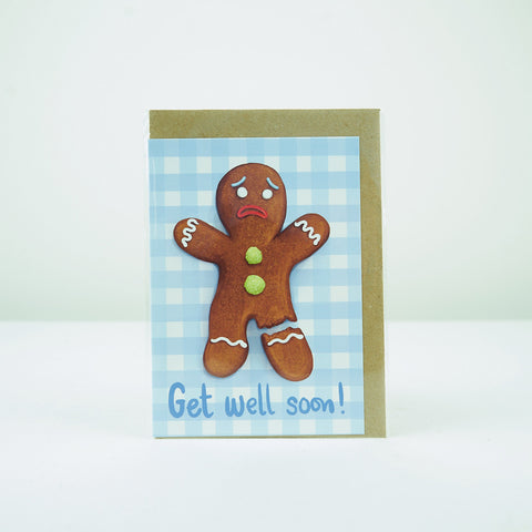 Katie Tinkler Gingerbread Man Get Well Soon Card