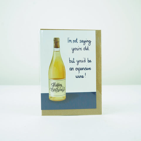 Katie Tinkler Expensive Wine Birthday Card