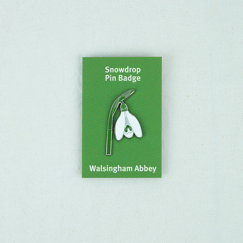 Walsingham Abbey Snowdrop Pin Badge