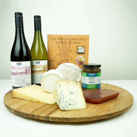 Classic Cheese Board with Wine and Crackers